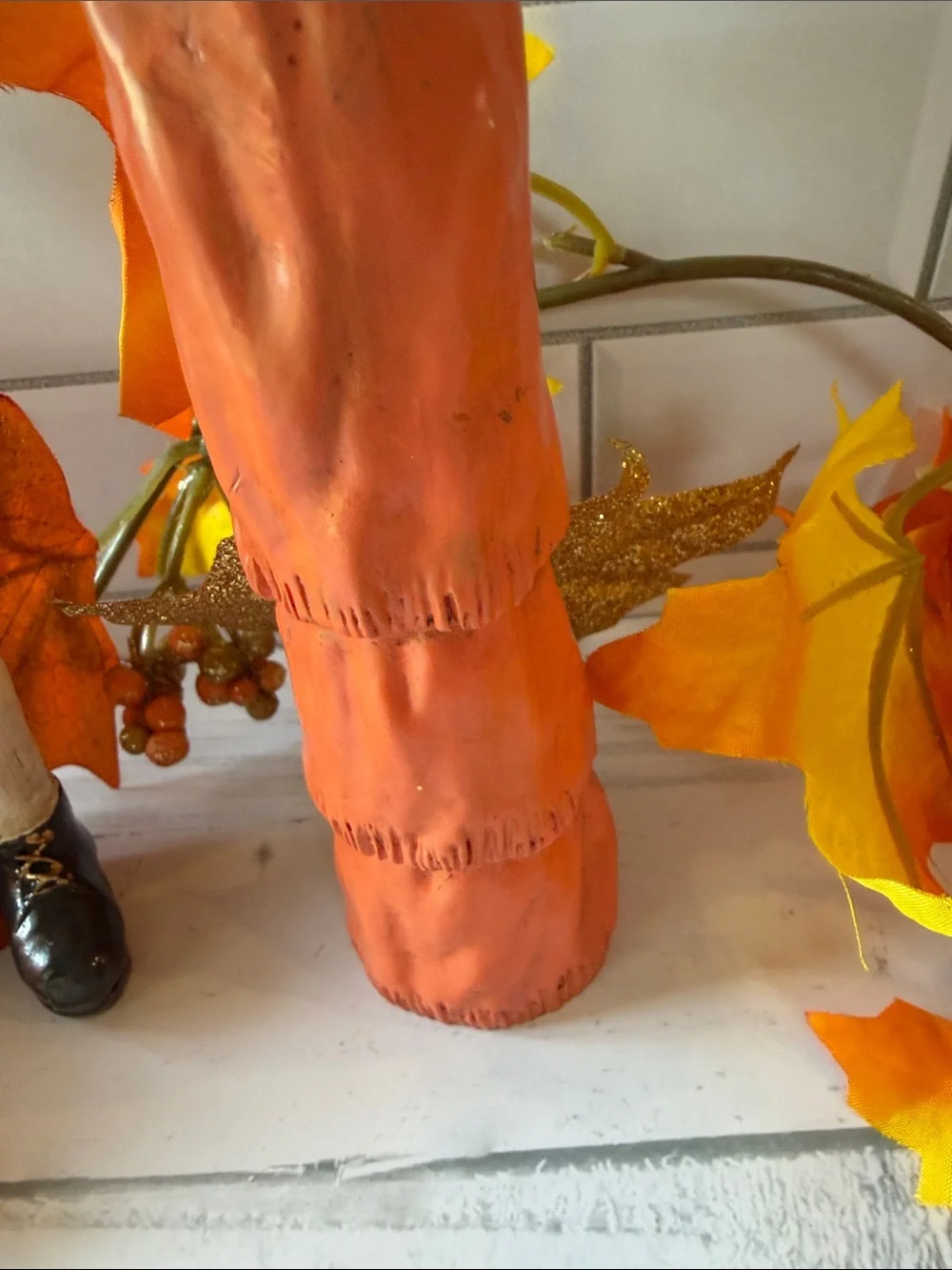 Autumn Harvest Couple Figurines in Orange - Seasonal Table Decor